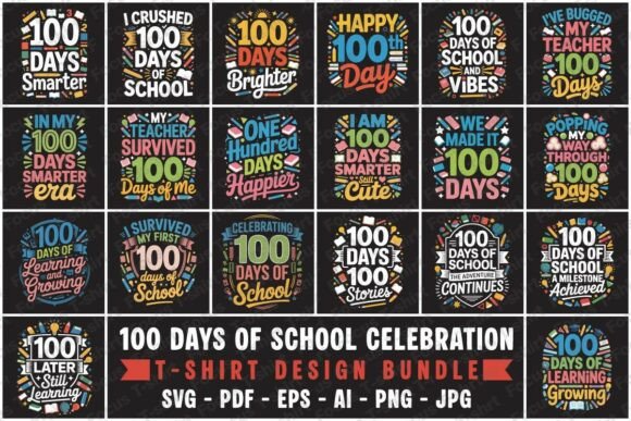 Celebrating Milestones: The Ultimate 100 Days of School Celebration T-Shirt Bundle