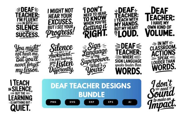 Deaf Teacher SVG Bundle: Inclusive Design Assets