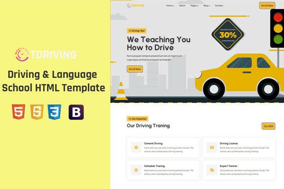 Driving Language School Template: A Dual-Purpose Digital Solution