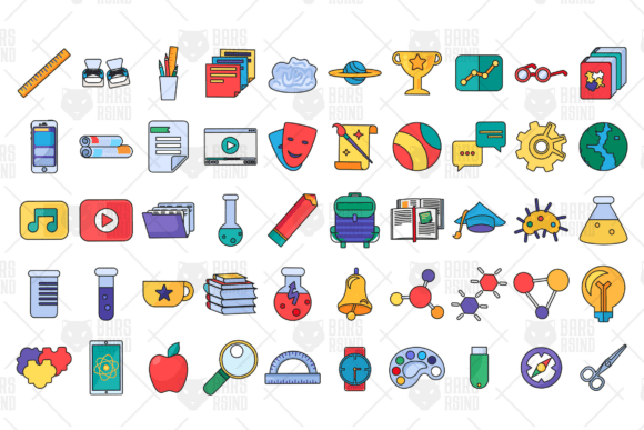Education Set: A Vibrant Icon Collection for Modern Design
