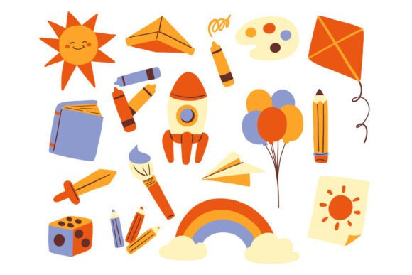 Flat Style Creative School and Art Icon