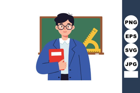 Male Teacher Holding Red Book in Front O: Defining Authority and Knowledge in Visual Storytelling