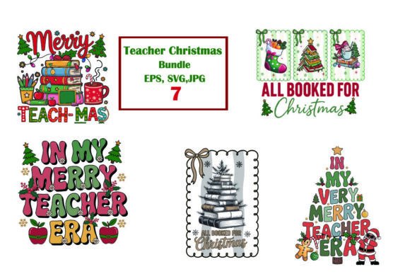 Merry Teacher Christmas Bundle: Festive Designs for Educators
