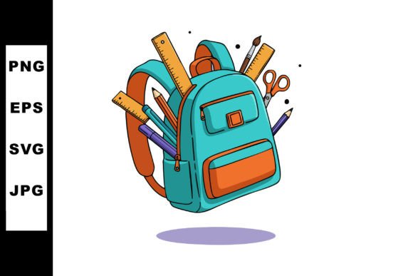 School Backpack Filled with Stationery: A Symbol of Creativity and Education