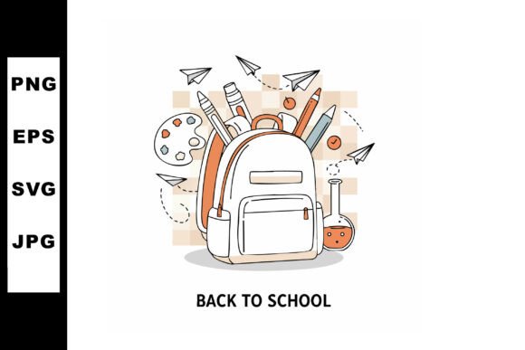 School Backpack with Stationery and Paper: A Visual Asset for Education Workflows
